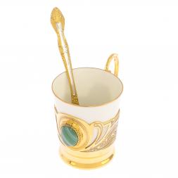 Кофейная чашка &amp;quot;Агат&amp;quot; из зеленого агата 80 мл Златоуст