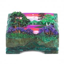 Шкатулка с расписной крышкой "Летний пейзаж" 17х11х8 см