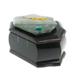 Шкатулка &amp;quot;Ракушка&amp;quot; камень змеевик / серый мрамор 14х10х9 см