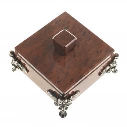 Шкатулка на ножках камень обсидиан 9х9х6 см