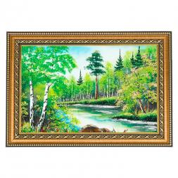 Картина "Летний пейзаж" багет 24х34 см, каменная крошка