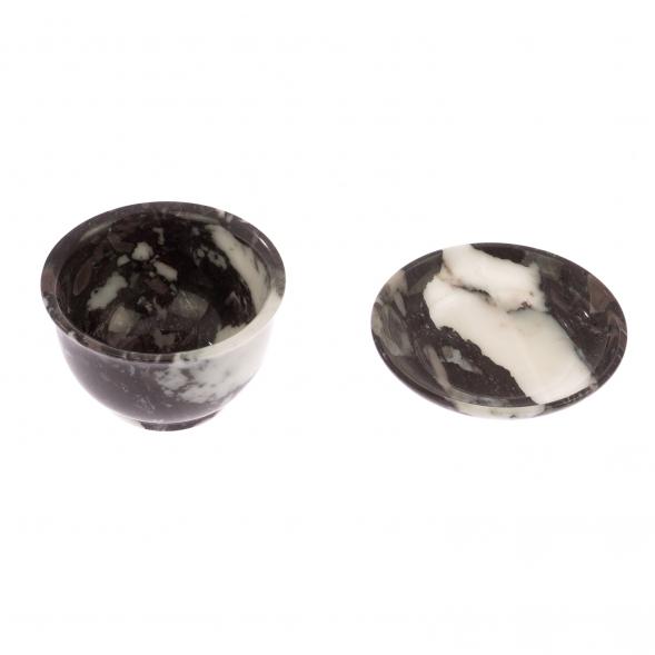 Чайная пиала и блюдце из мрамора 124935