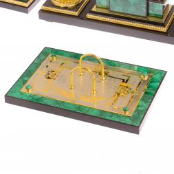 Письменный набор из малахита "Георгий Победоносец" Златоуст