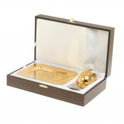 Набор коньячный "Эгоист" рюмка на тарелке Златоуст