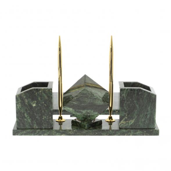 Настольный набор &amp;quot;Куб&amp;quot; из шабровского змеевика 127116