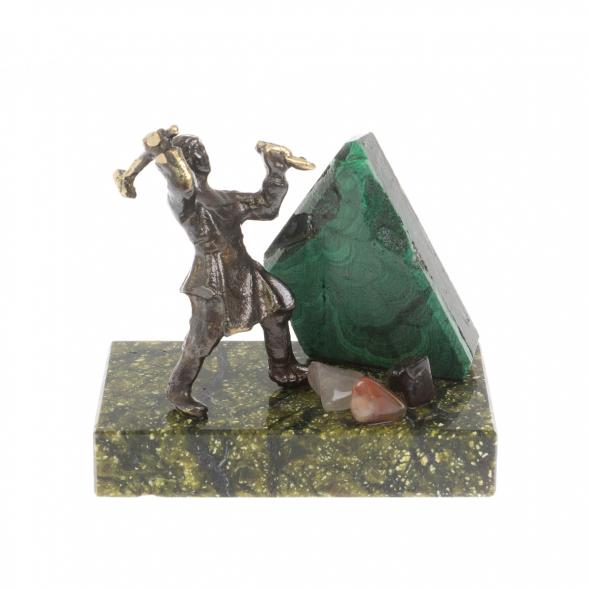 Бронзовая статуэтка &amp;quot;Данила мастер&amp;quot; камень змеевик малахит 117941