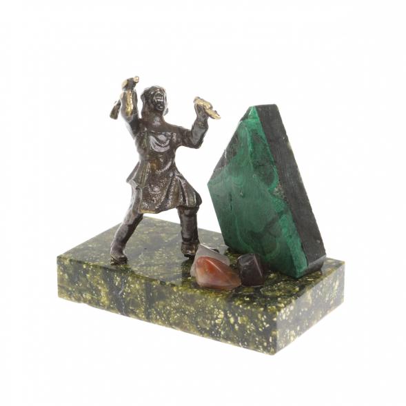 Бронзовая статуэтка &amp;quot;Данила мастер&amp;quot; камень змеевик малахит 117941