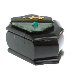 Шкатулка &amp;quot;Ракушка&amp;quot; камень змеевик 14х10х9 см