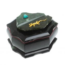 Шкатулка &amp;quot;Ракушка&amp;quot; камень змеевик 14х10х9 см