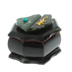 Шкатулка &amp;quot;Ракушка&amp;quot; камень змеевик 14х10х9 см