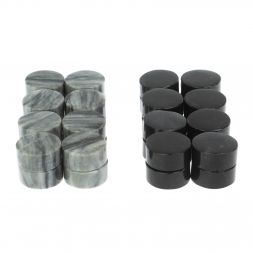 Фишки для игры в нарды 25 мм серый мрамор и змеевик