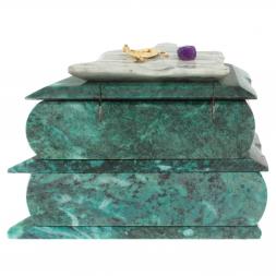 Ларец для украшений змеевик 18x12x14 см