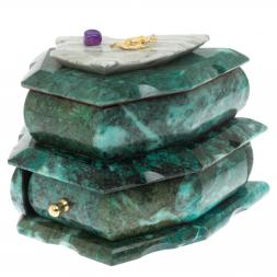 Ларец для украшений змеевик 18x12x14 см