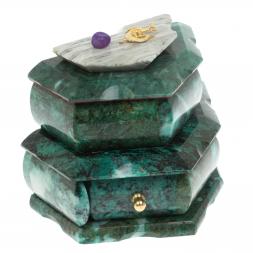 Ларец для украшений змеевик 18x12x14 см