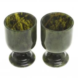 Набор рюмок из нефрита 2 шт 40 мл 4,3х6,5 см