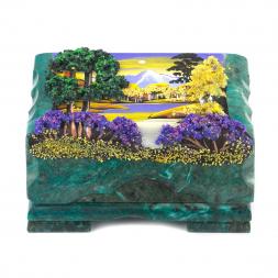 Шкатулка с расписной крышкой "Осенний пейзаж" 17х11х8 см