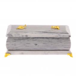 Шкатулка "Дуэт" из серого мрамора 19х9,5х8 см