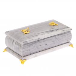 Шкатулка "Дуэт" из серого мрамора 19х9,5х8 см