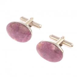 Запонки камень турмалин овальные