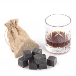 Камни для виски 9 кубиков из полосатого мрамора