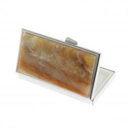 Таблетница на 3 отделения камень шайтанский переливт серебро