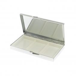 Таблетница на 3 отделения камень шайтанский переливт серебро