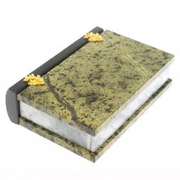 Шкатулка в виде книги "Книжка" камень змеевик 13х17,5х4 см