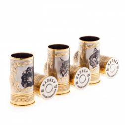 Набор стопок "Хищные звери" 6 шт в кожаном патронташе Златоуст