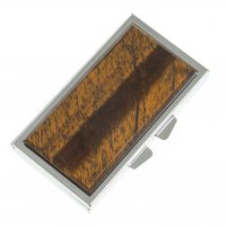 Таблетница на 3 отделения камень тигровый глаз цвет серебро