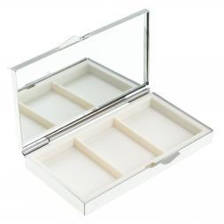 Таблетница на 3 отделения камень тигровый глаз цвет серебро