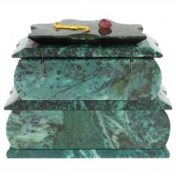 Ларец "Домик" камень змеевик 20x12x14 см