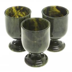 Набор рюмок из нефрита 3 шт 40мл 4,3х6,5 см