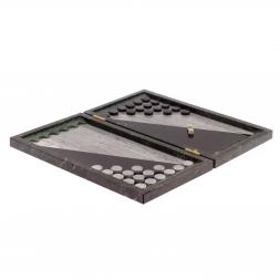 Нарды "Классические" из камня змеевик и мрамор