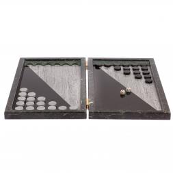 Нарды "Классические" из камня змеевик и мрамор