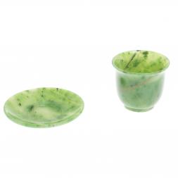 Кофейный набор чашка и блюдце из нефрита