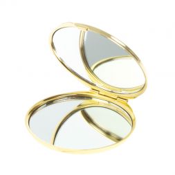 Зеркальце круглое из нефрита цвет золото