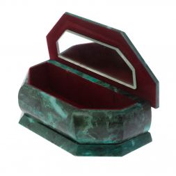 Шкатулка с расписной крышкой "Зимний пейзаж" змеевик 17х7,5х6 см