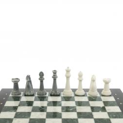 Шахматы подарочные "Стаунтон" 44х44 см мрамор / шабровский змеевик