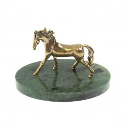 Статуэтка "Лошадь" из змеевика и бронзы 10х7,5х6,5 см