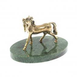 Статуэтка "Лошадь" из змеевика и бронзы 10х7,5х6,5 см