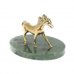 Статуэтка "Лошадь" из змеевика и бронзы 10х7,5х6,5 см