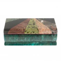 Шкатулка из камня Мозаика 14х7х5,5 см