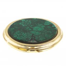 Зеркальце круглое из малахита цвет золото