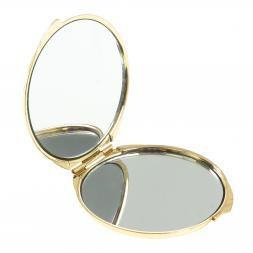 Зеркальце круглое из малахита цвет золото