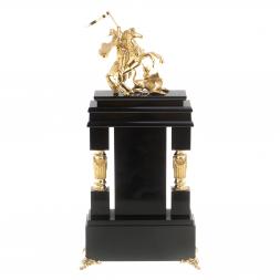 Часы "Георгий Победоносец" большие офиокальцит бронза