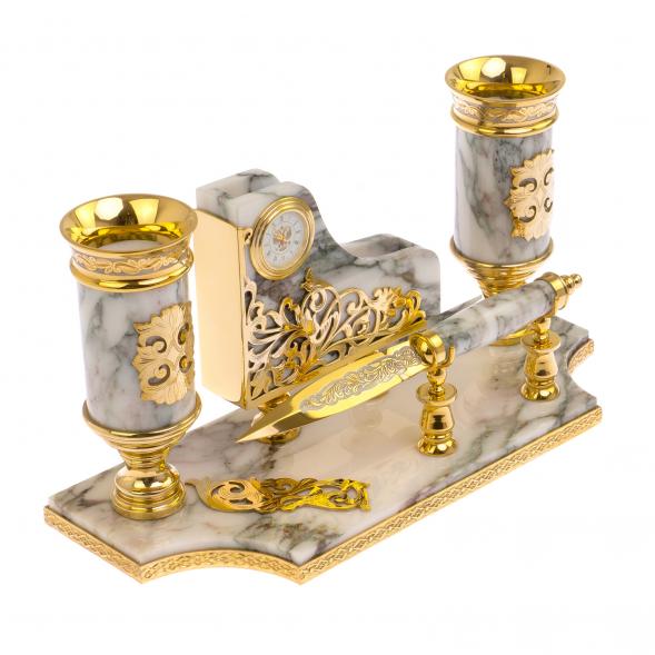 Письменный прибор &amp;quot;Меценат&amp;quot; из мрамора Златоуст 125018