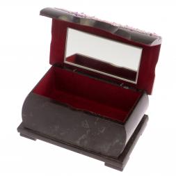 Шкатулка с расписной крышкой "Зимний пейзаж" 17х11х8 см черный змеевик