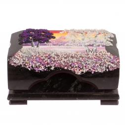 Шкатулка с расписной крышкой "Зимний пейзаж" 17х11х8 см черный змеевик