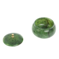 Шкатулка круглая из нефрита 9х9х7,5 см