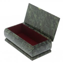 Шкатулка из змеевика "Летний пейзаж" 18х9х6,5 см